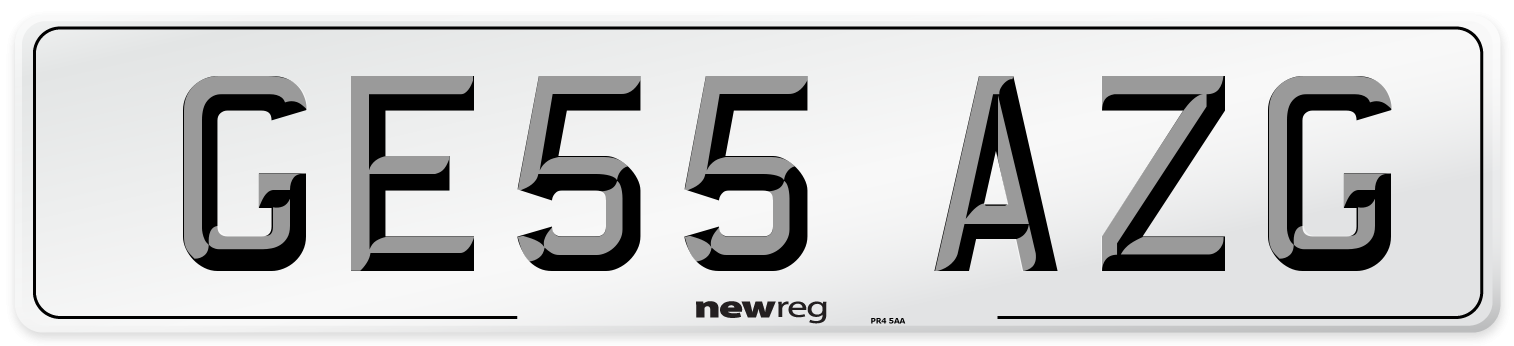 GE55 AZG Number Plate from New Reg